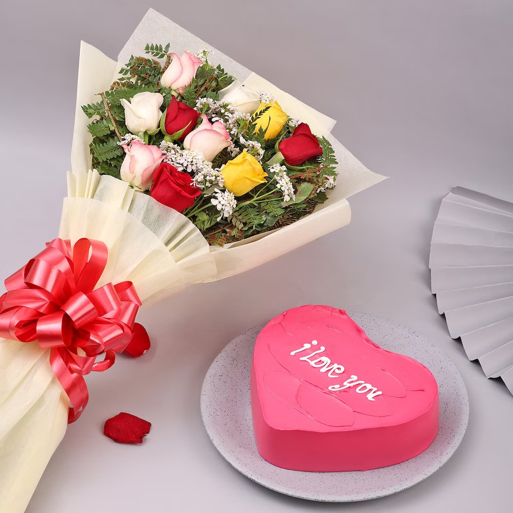 Valentine's Combo With Cake and Rose